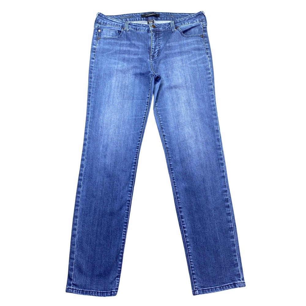 Liverpool Jeans Company Womens 12/31 Dark Wash Straight Leg Jeans Grunge